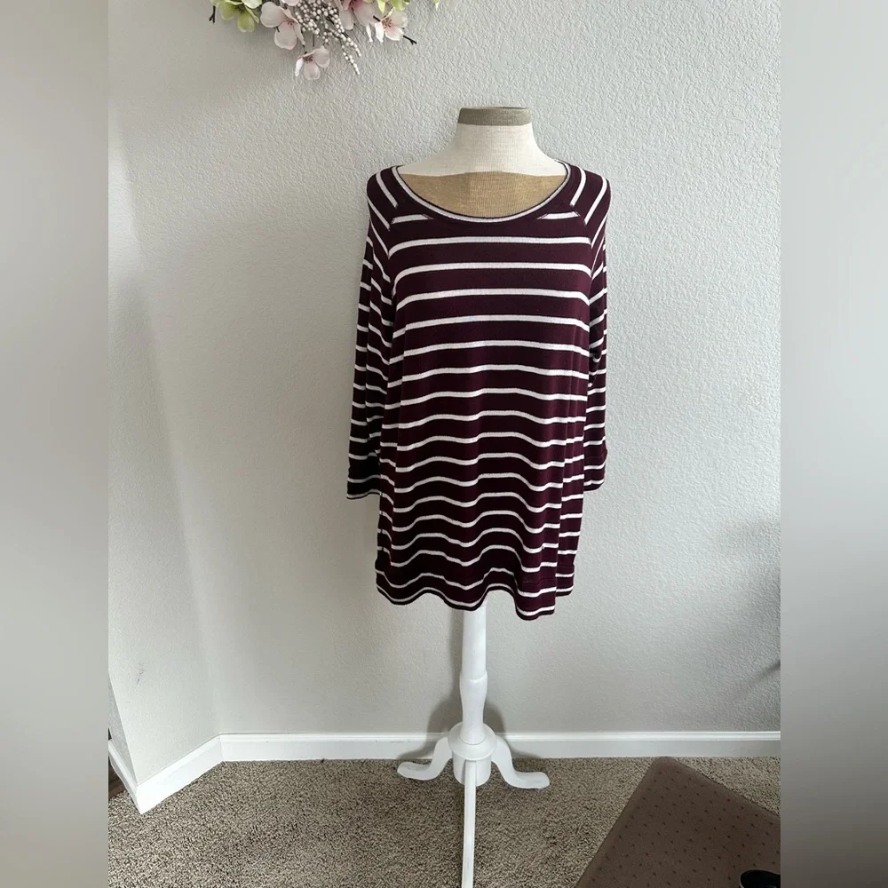Market & Spruce stripped long sleeve top size 1X